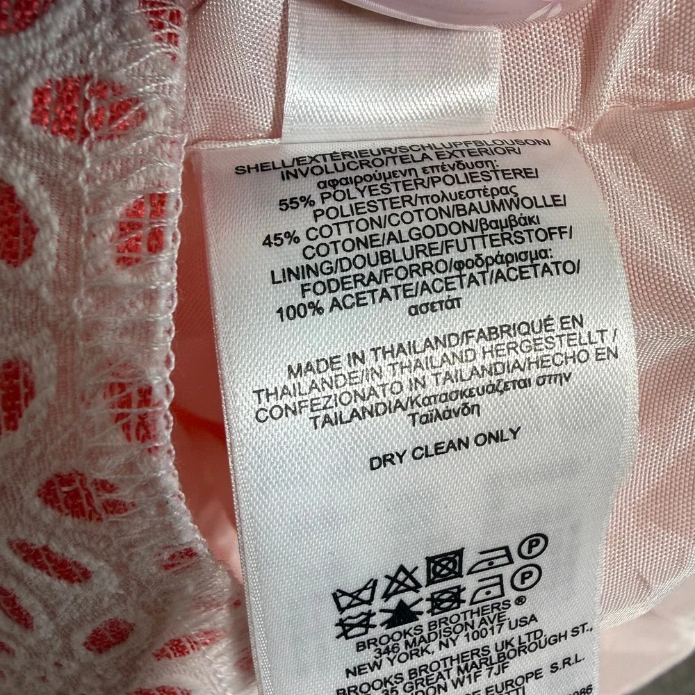 Brooks Brothers‎ 346 Pink Eyelet Sheath Dress Preppy Coquette Garden Work 14